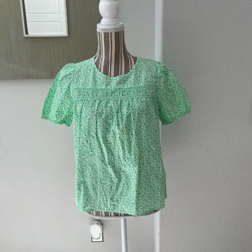 J. Crew Green Short Sleeve Blouse NWT